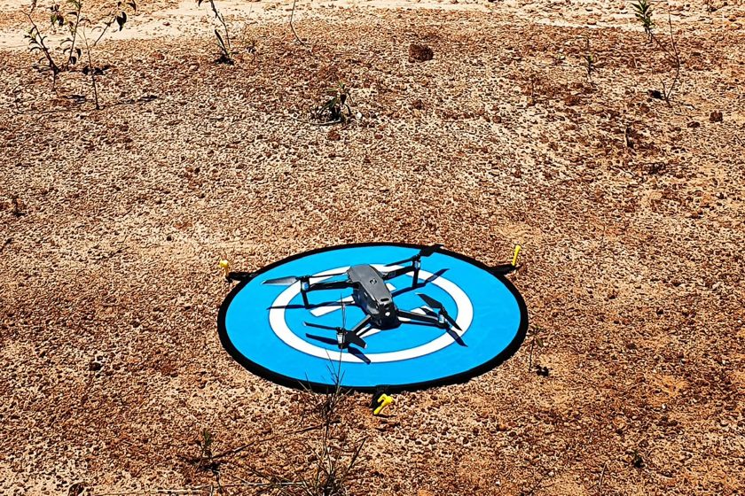 Drone utilizado para levantamento fotogramétrico em campo